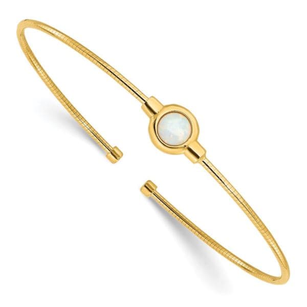 Sterling Silver Gold-Plated Polished Opal Bracelet