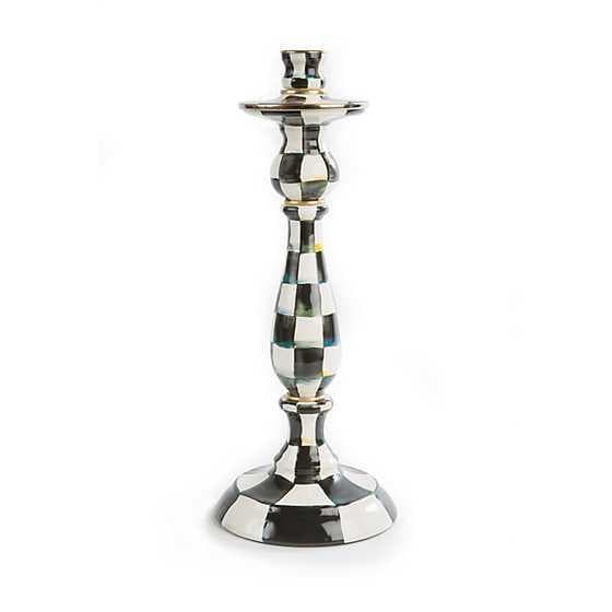 Sky Check Large Enamel Candlestick