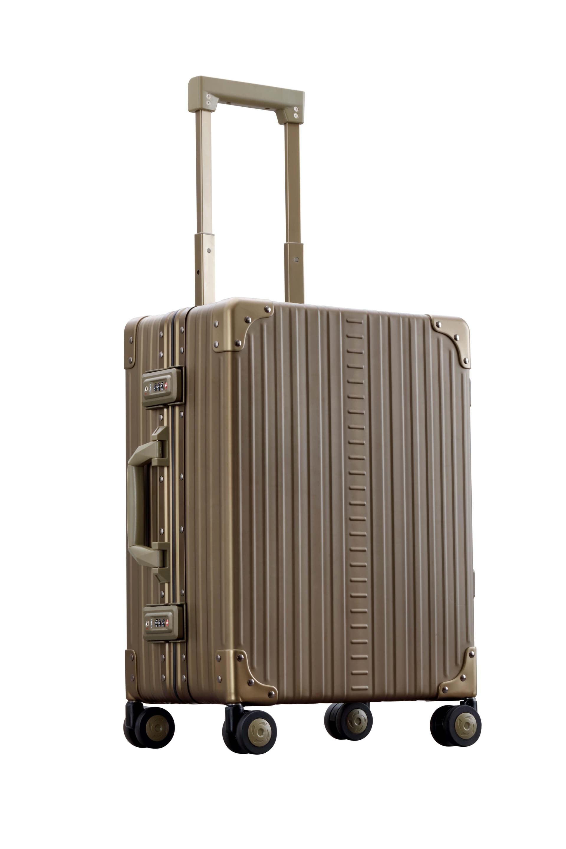Aleon 21" Carry-On Aluminum Hardside Luggage (Champagne) Brown