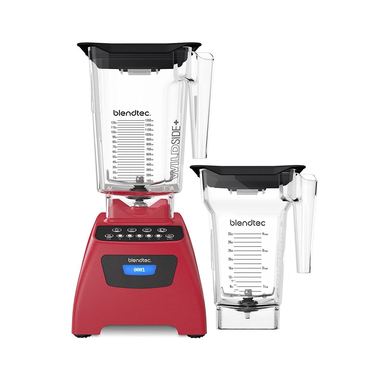 Blendtec Classic 575 with Four Sided Jar and Wildside+ Jar - Red