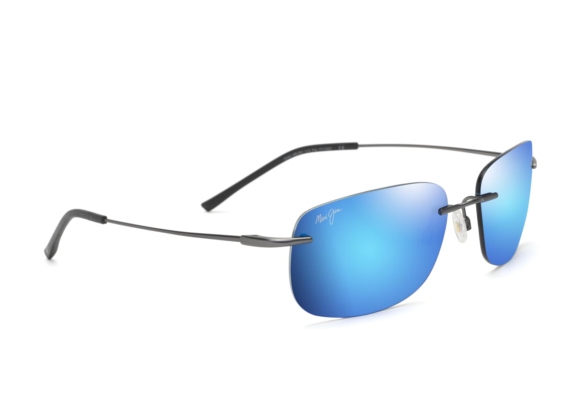 Ohai Polarized Sunglasses Gunmetal Frame Blue Hawaii Lens