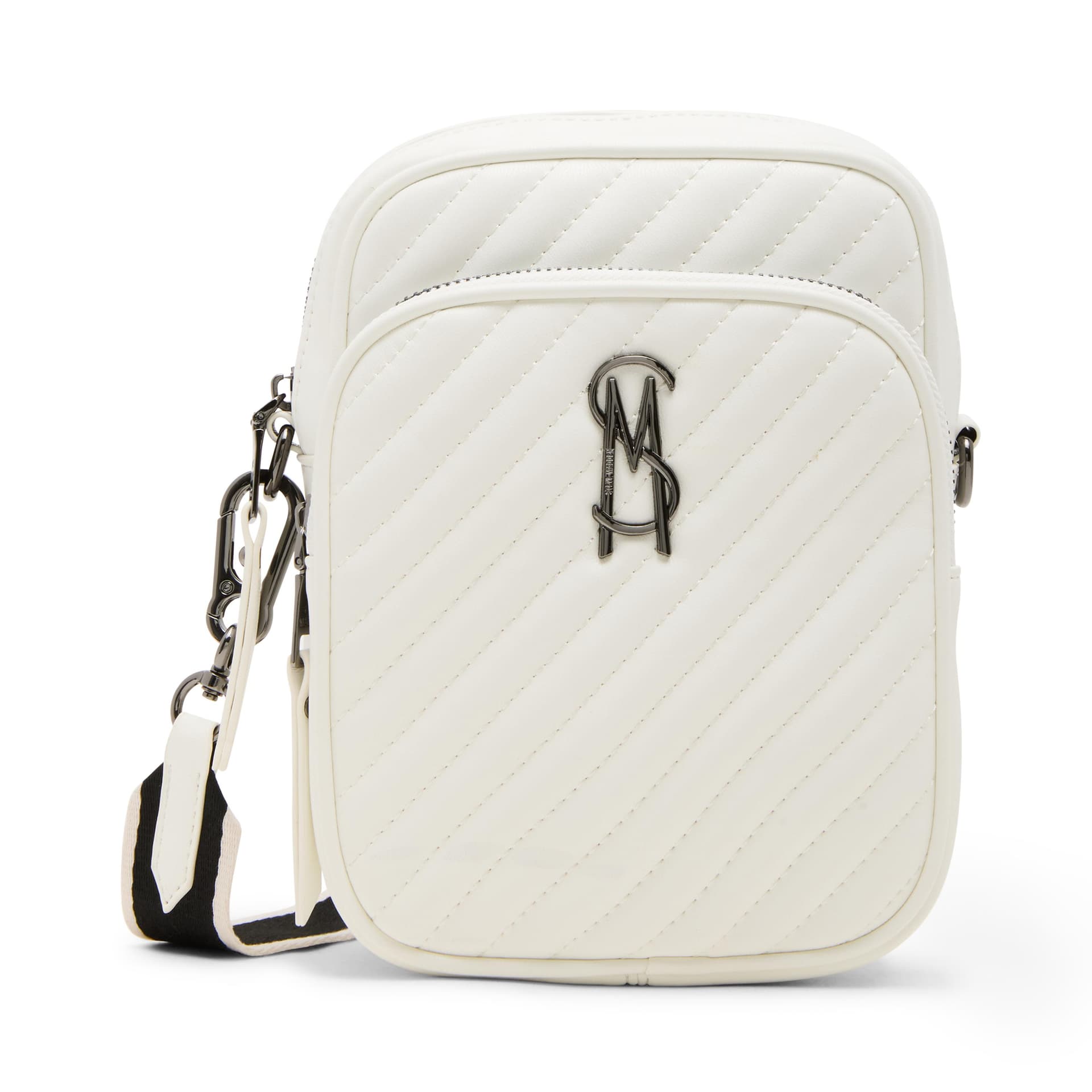 DRAKEE-Q Quilted Phone Crossbody - White