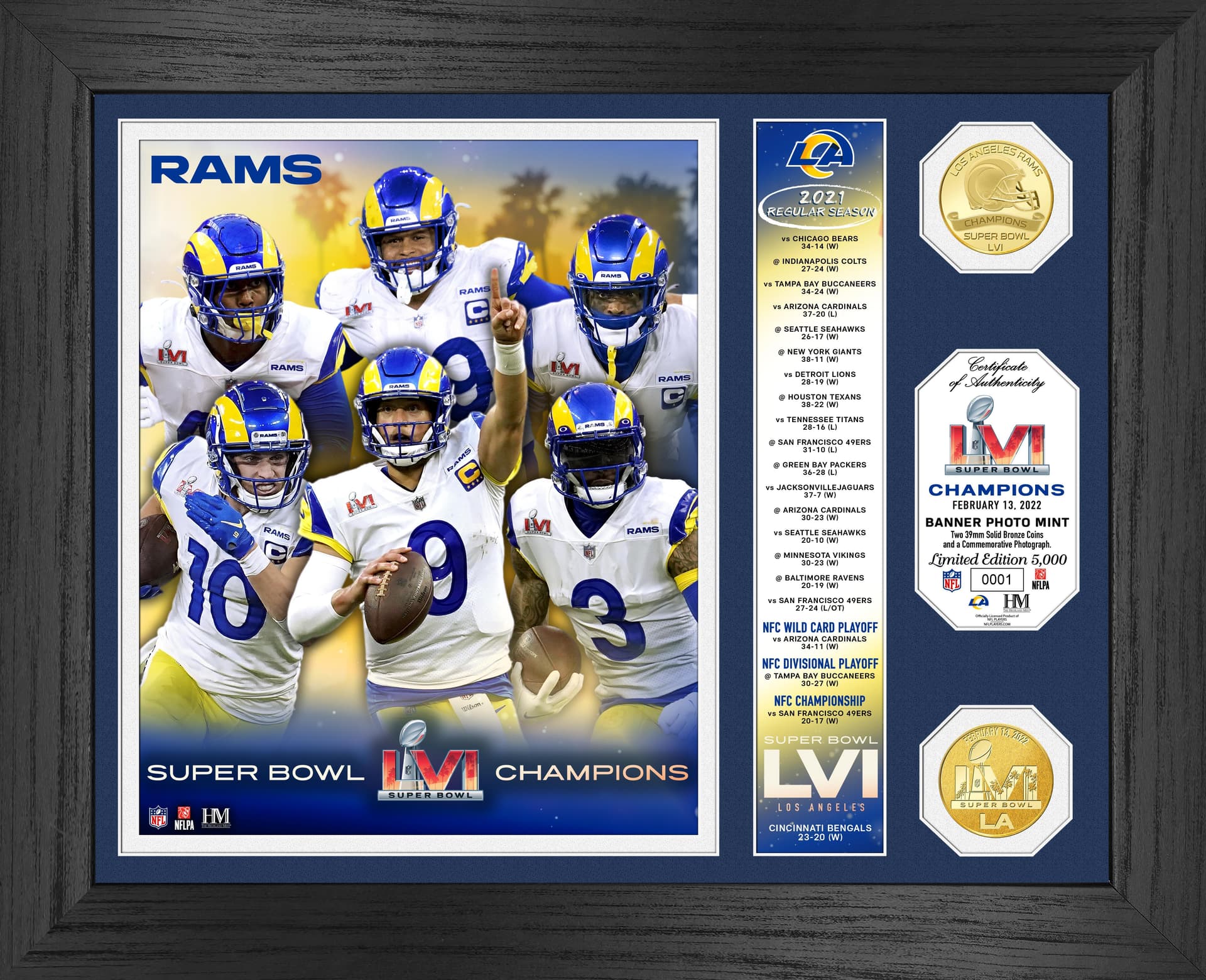 Los Angeles Rams Super Bowl 56 Champions Banner Photo Mint