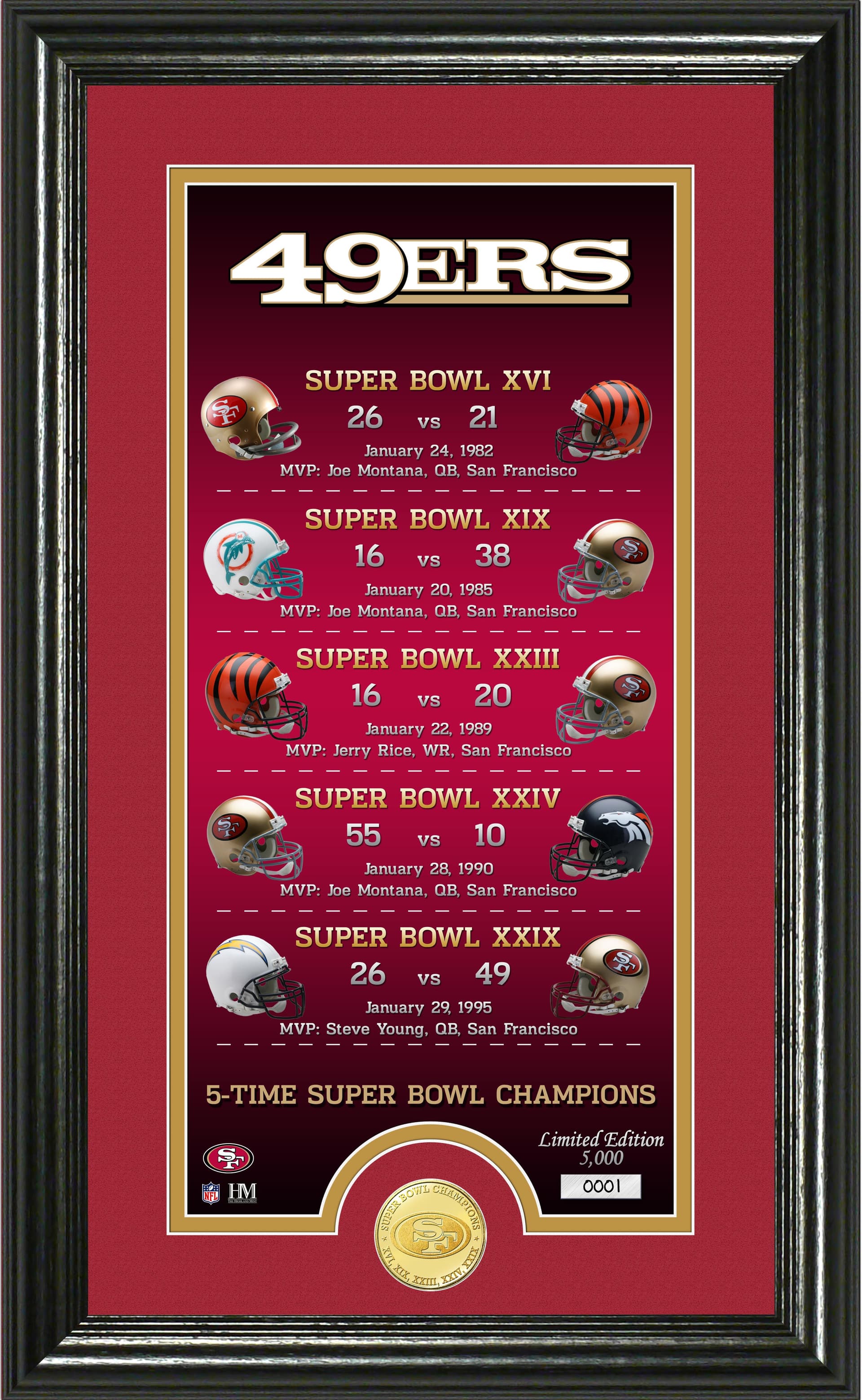 San Francisco 49ers "Legacy" Bronze Coin Photo Mint
