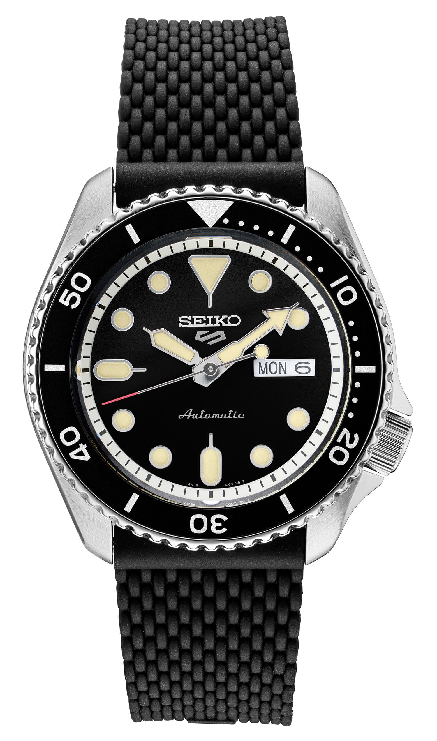 Mens Seiko 5 Sports SS Black Dial