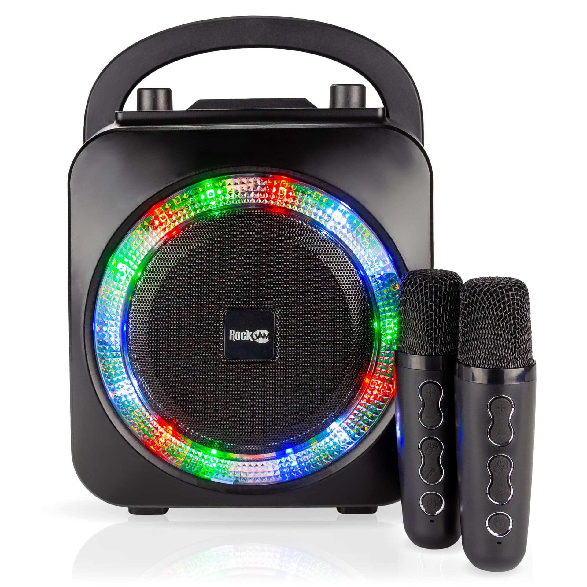 Mini Karaoke Bluetooth Speaker w/ Dual Wireless Microphones Black