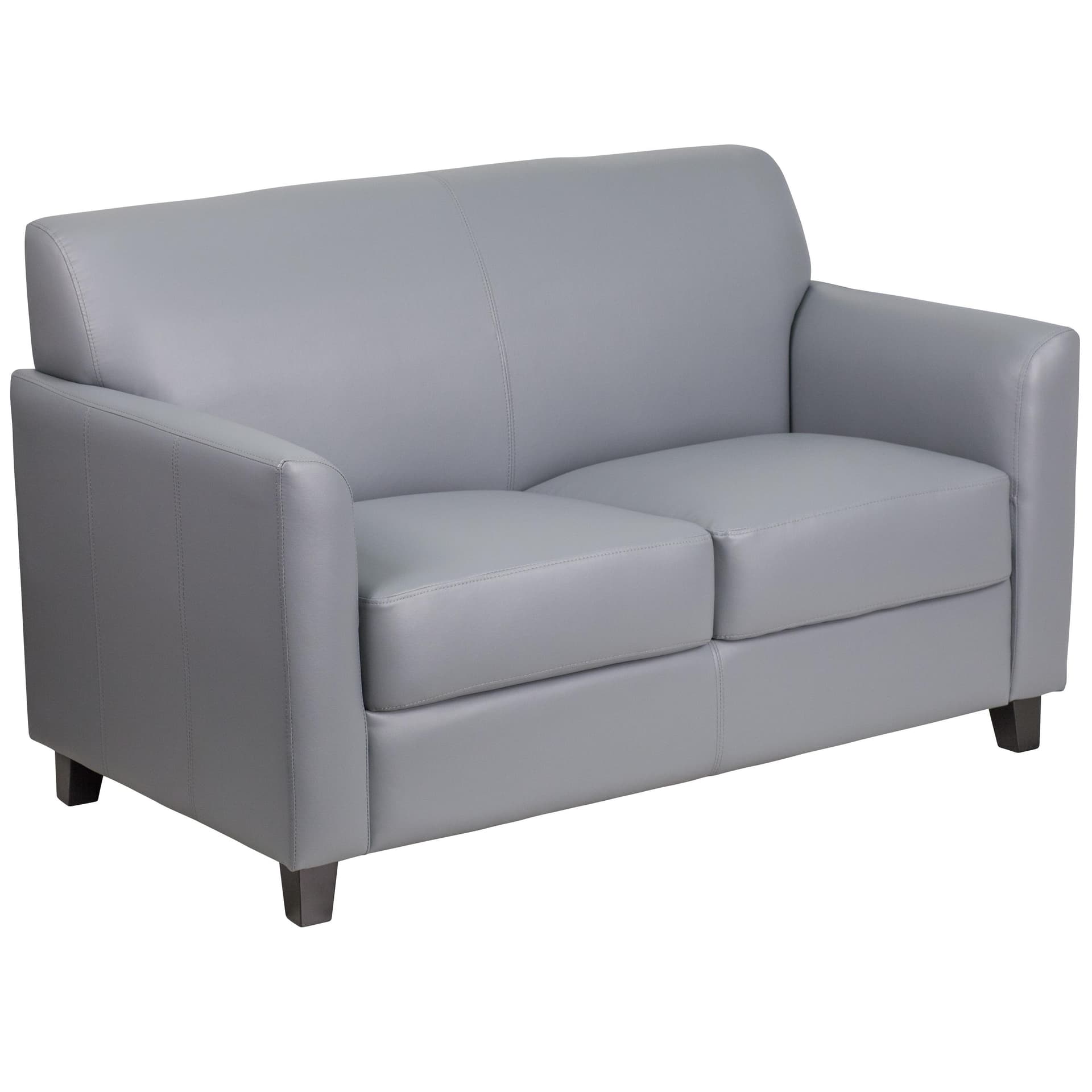 Gray LeatherSoft Loveseat with Clean Line Stitched Frame