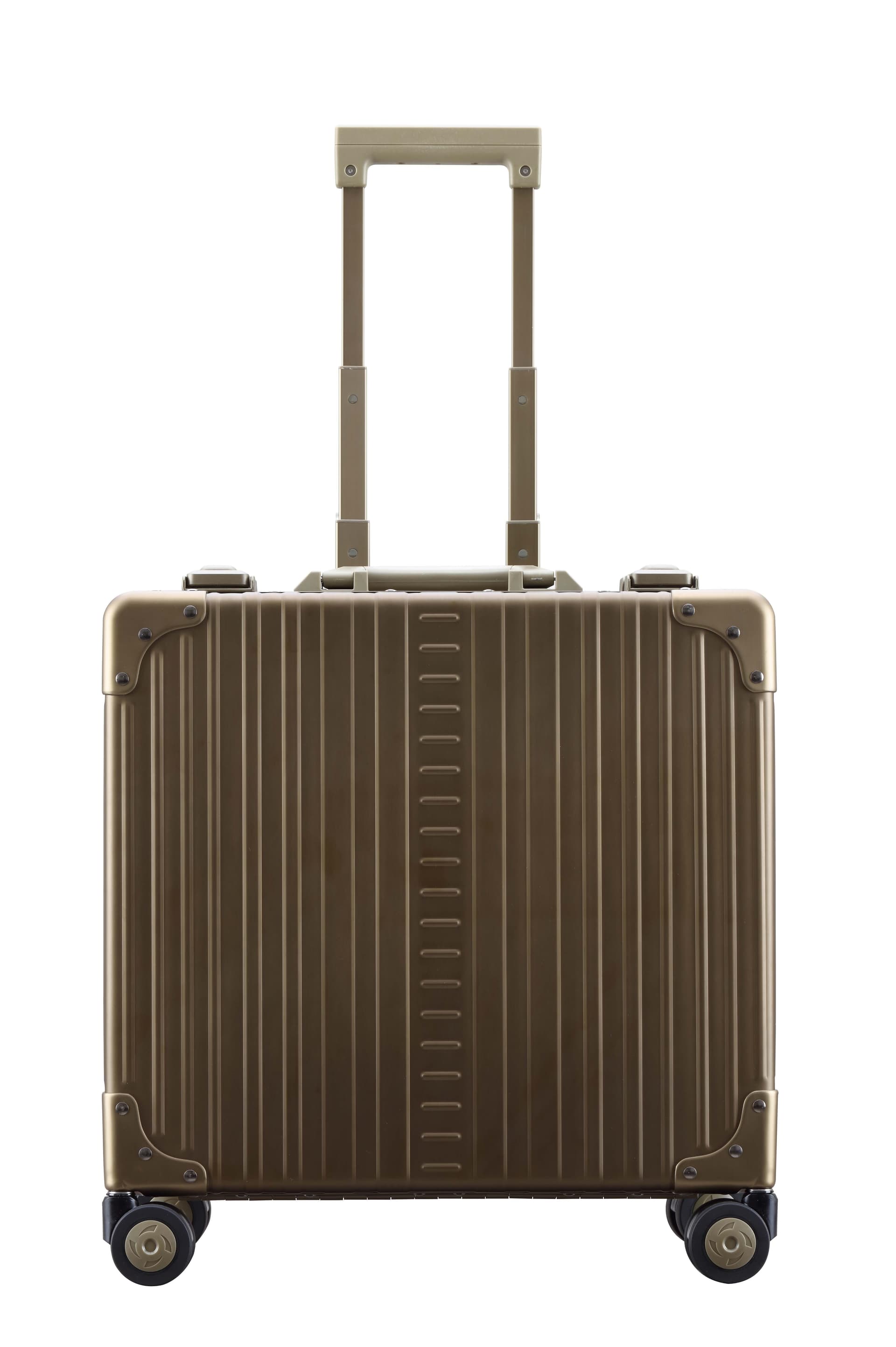 Aleon 17" Wheeled Aluminum Hardside Business Briefcase (Champagne) Brown