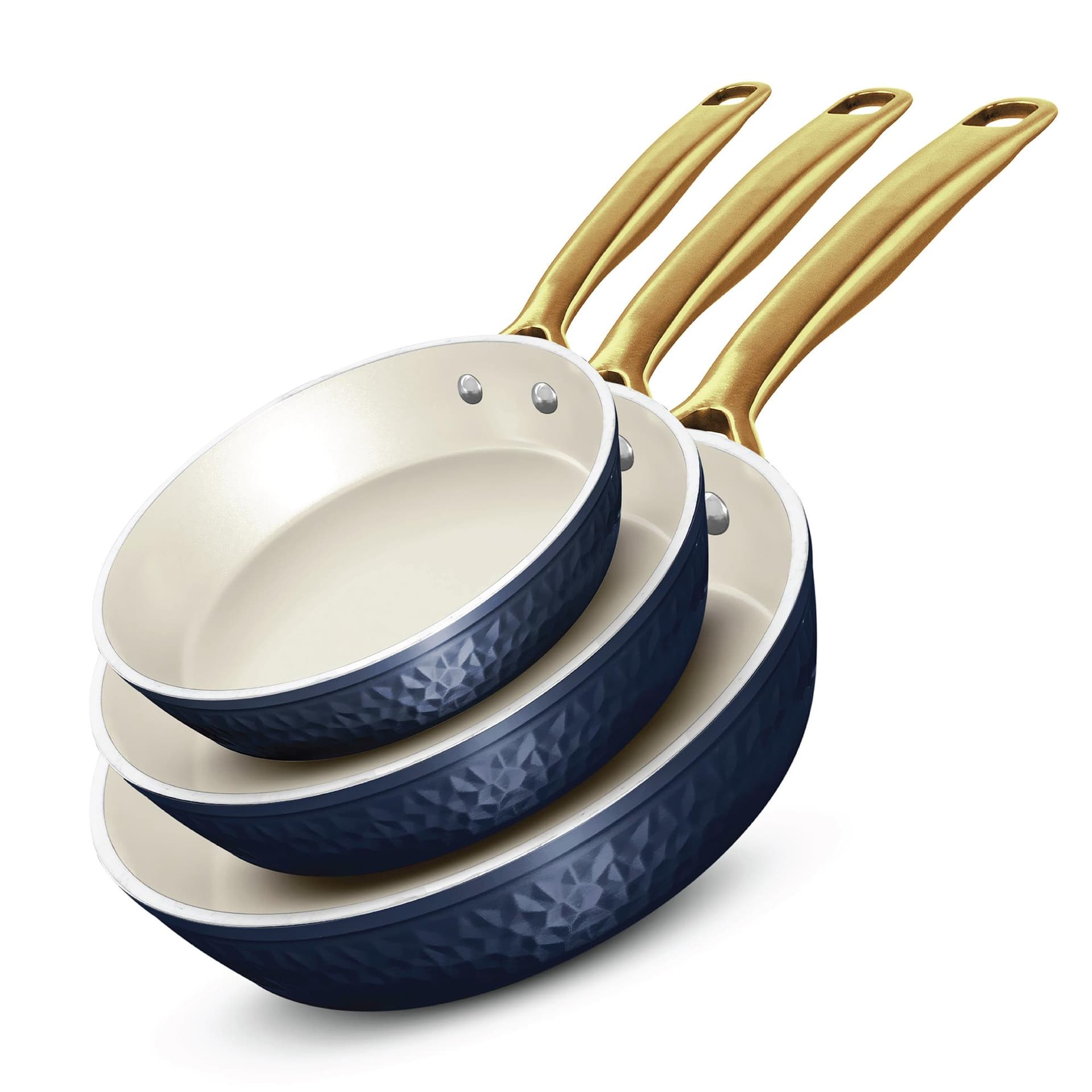 Pro Hammered Frying Pan Set Size 3 Pieces