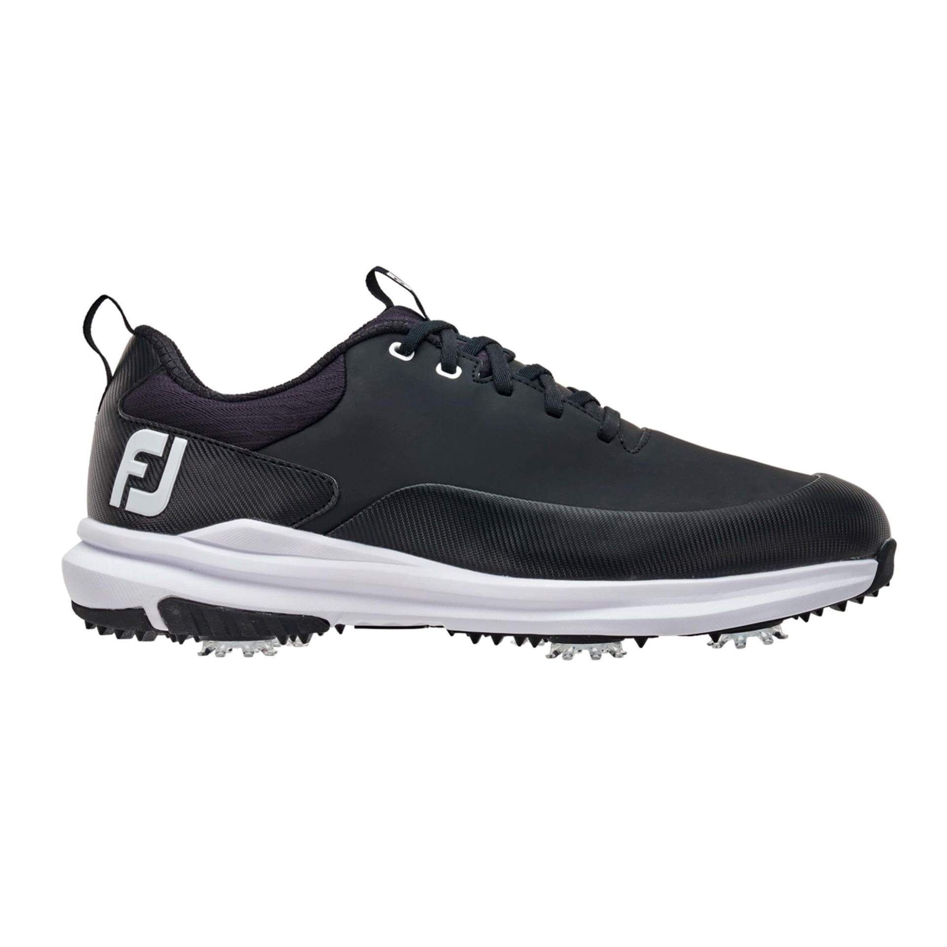 FootJoy Tour Rival Men's Spiked Golf Shoes - Black/Black/White/11.5 Medium