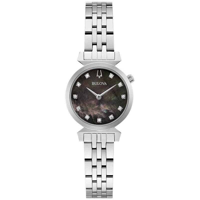 Ladies Regatta Diamond Dial Watch SS Black