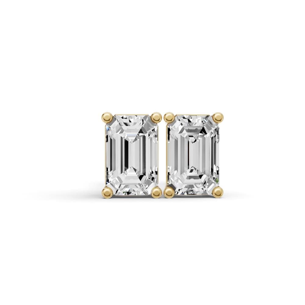 Emerald Lab Diamond Solitaire Earrings Size 0.5 CTW