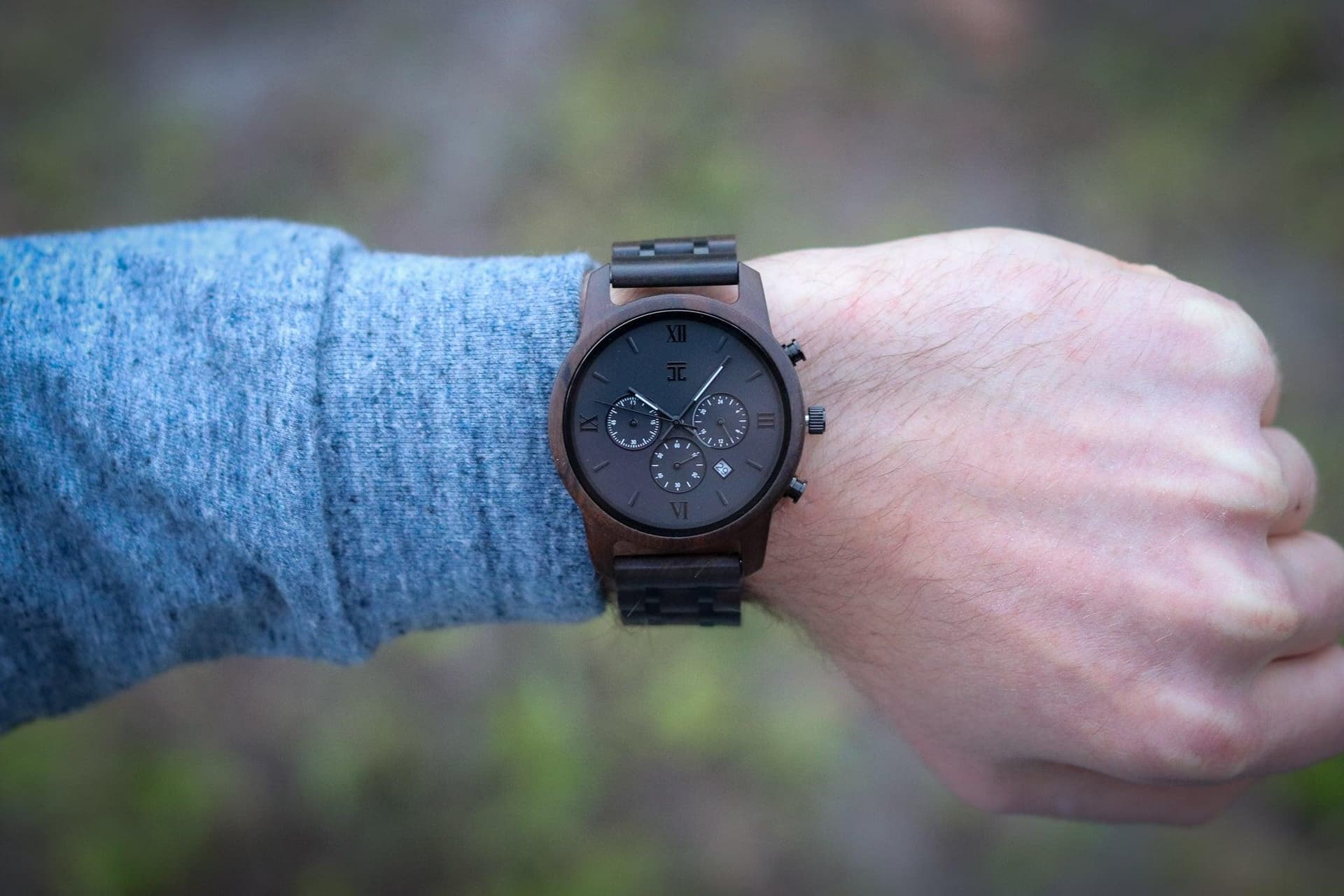 Valyrian - Black Sandalwood Chronograph Wooden Watch 45mm