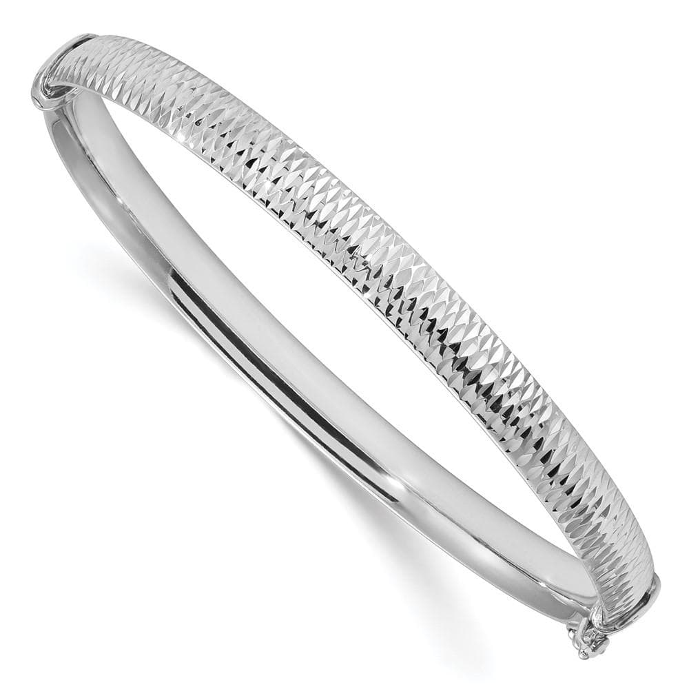 Sterling Silver Polished & Textured Bangle
