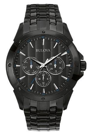 Bulova Men's Classic Collection Black IP SS Black Dial Watch