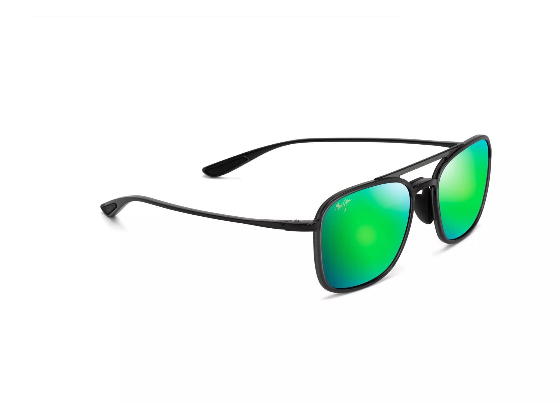 Keokea Polarized Sunglasses Translucent Gray Frame MAUIGreen Lens