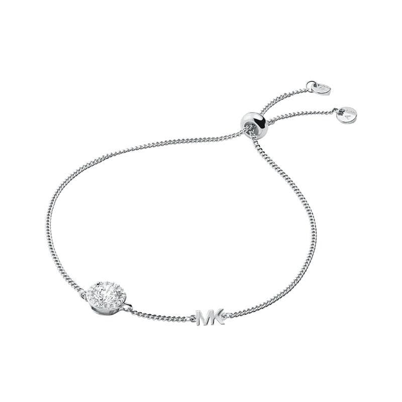 MK Pave Halo Silver Slider Bracelet