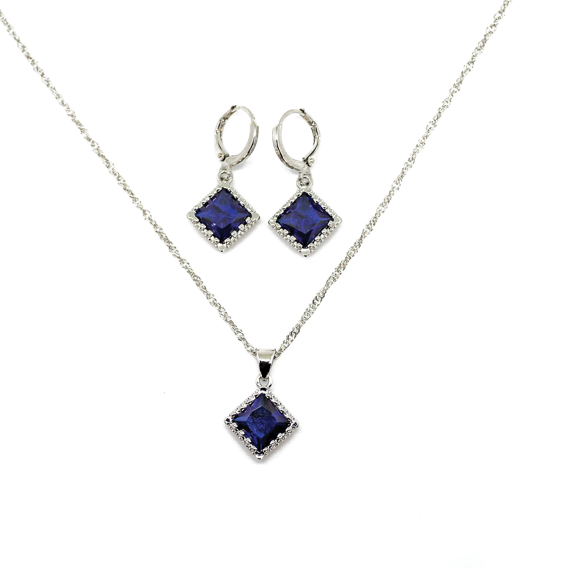 In Your Dreams Necklace and Earrings Set-Blue