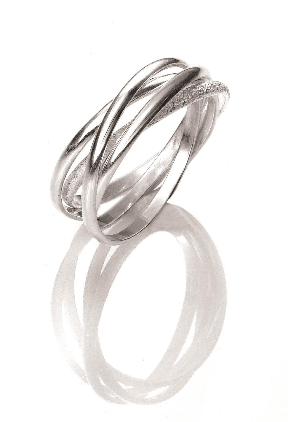 Polished & Textured Sterling Silver Roll Ring Size 7