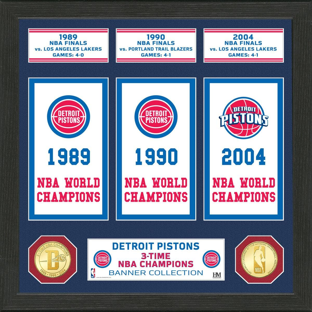 Detroit Pistons "Banner" Bronze Coin Photo Mint