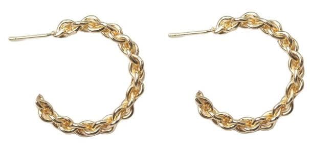 Gold Chain Hoop Earrings