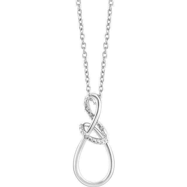 Sterling Silver .015 CTW Diamond Freeform 16-18" Necklace