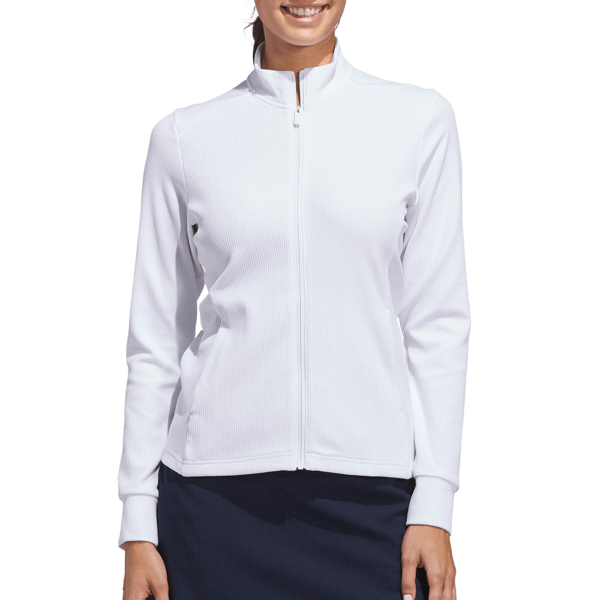 Adidas Women's Performance Texture Full Zip Jacket - White/XL