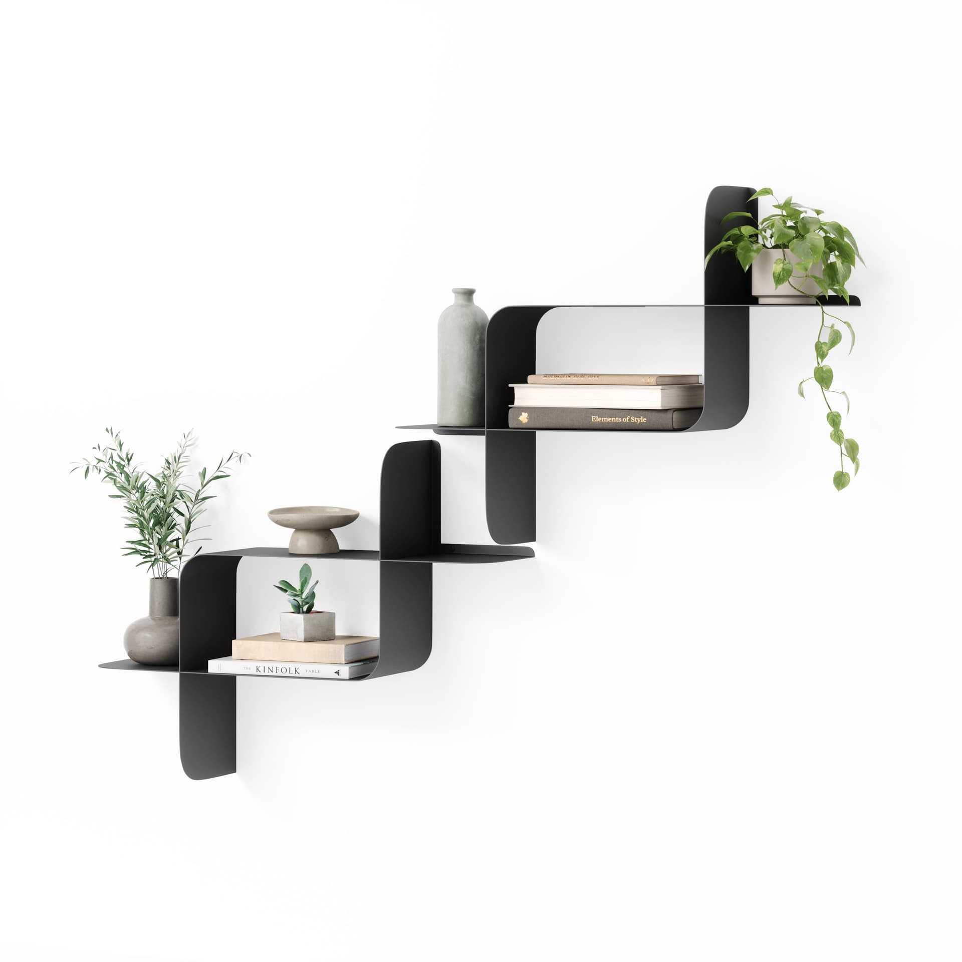 Montage Shelf Metal 2Pk Black
