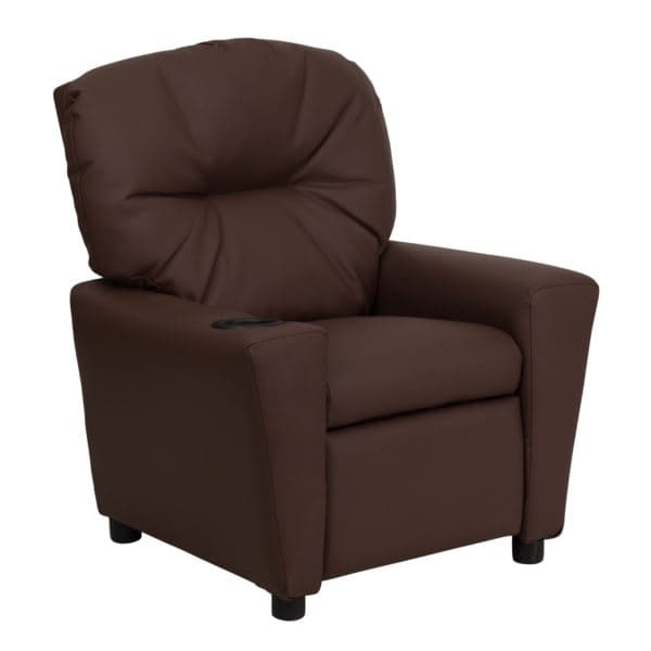Brown Kids Leather Recliner