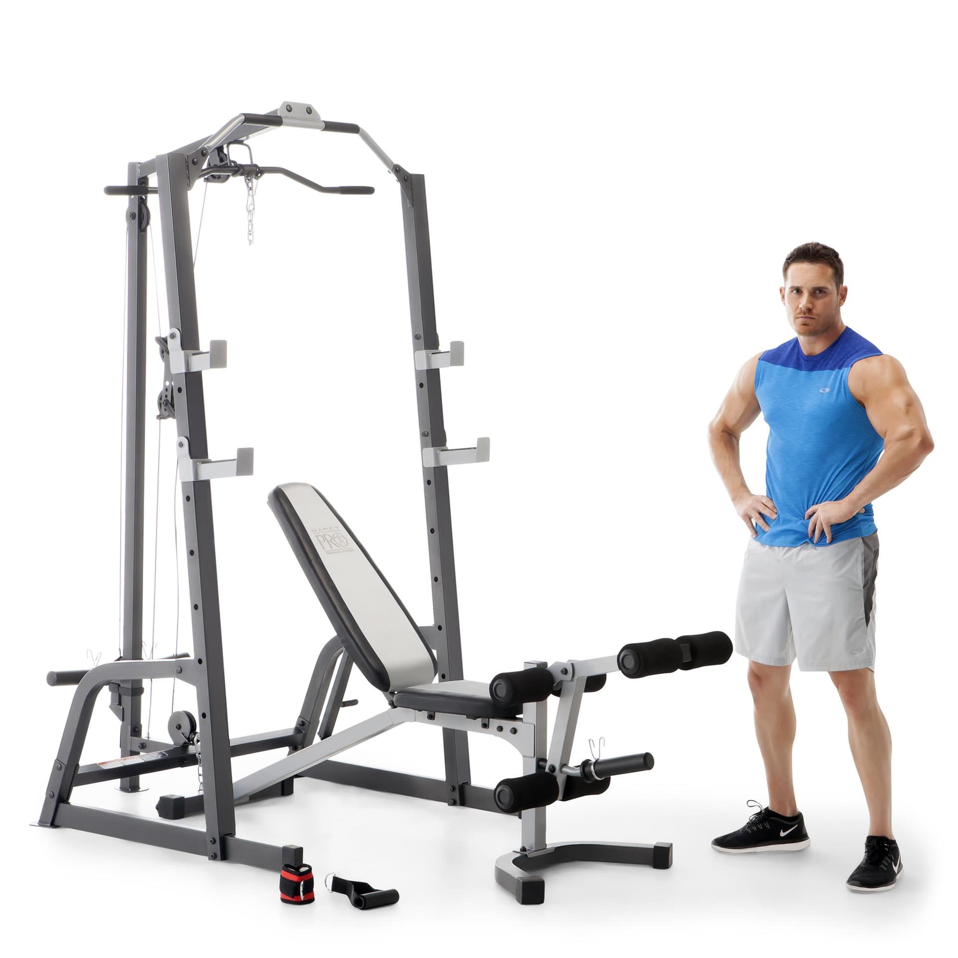 Marcy Pro Deluxe Cage System with Weight Lifting Bench