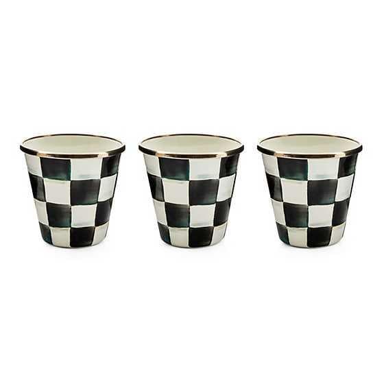 emerald check herb pots, set of 3
