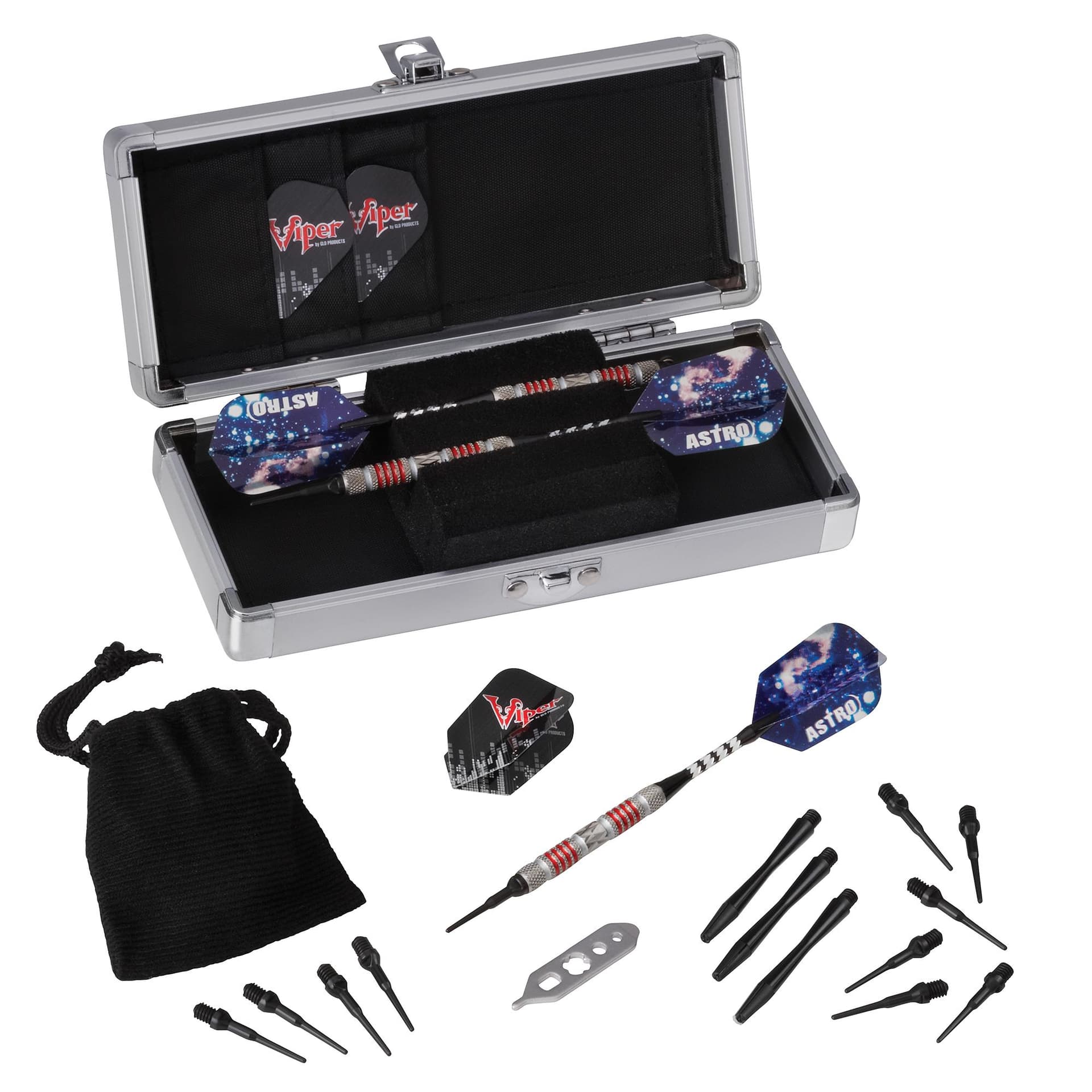 Viper Astro Tungsten Soft Tip Darts Red Rings 18 Grams