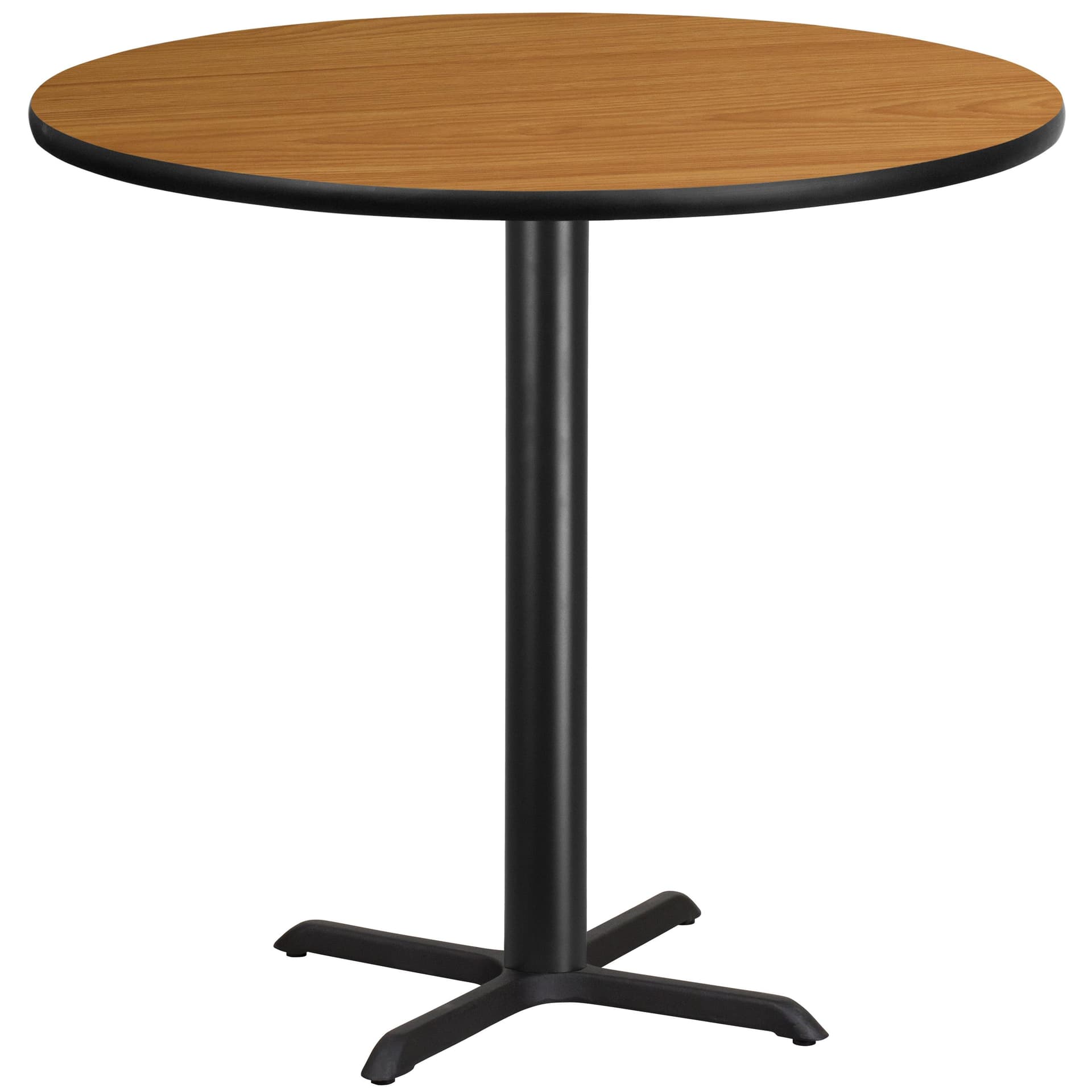 42" Round Natural Laminate Table Top with 33" x 33" Bar Height Table Base
