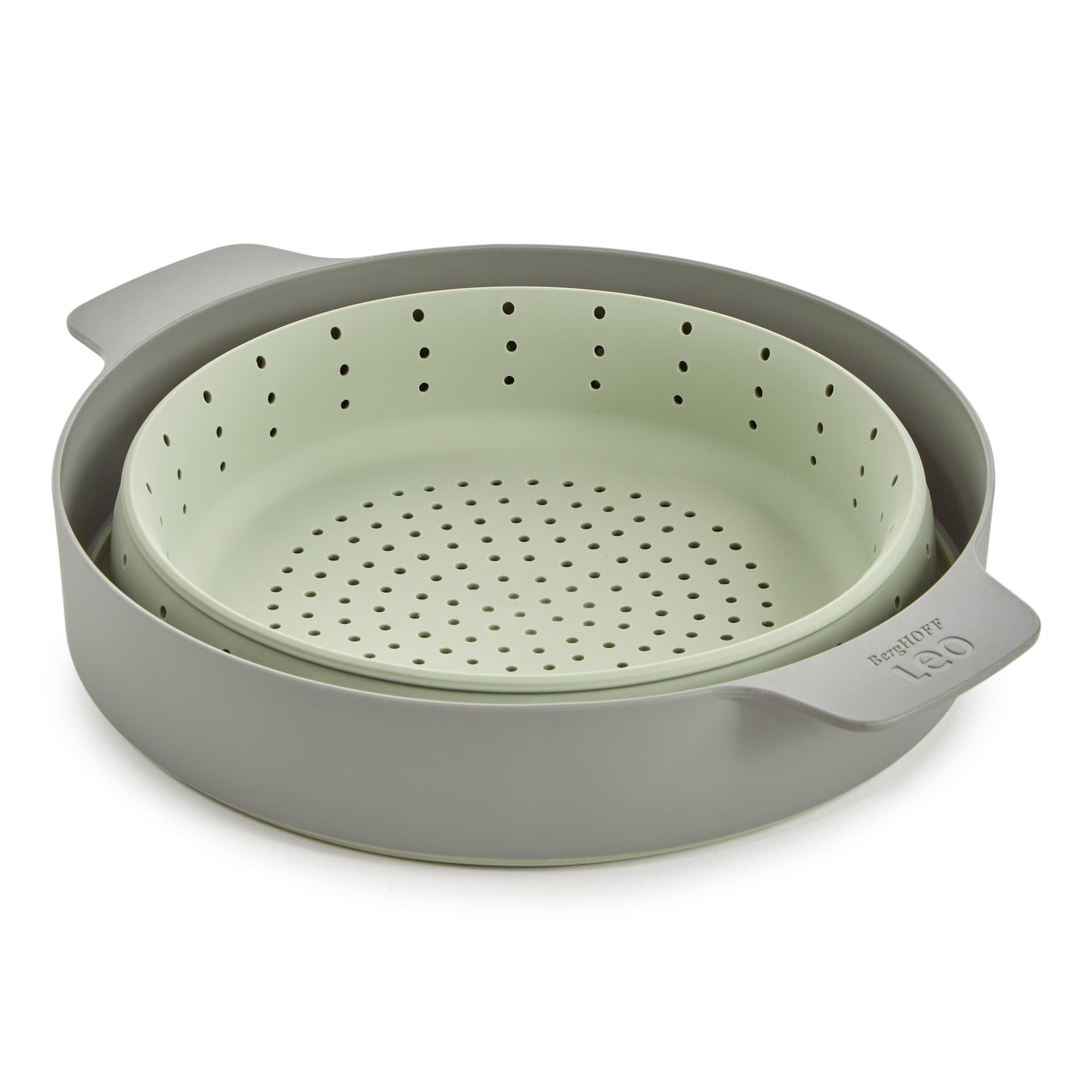 Leo Balance 2-In-1 Steamer & Strainer, 10", Sage & Moonmist