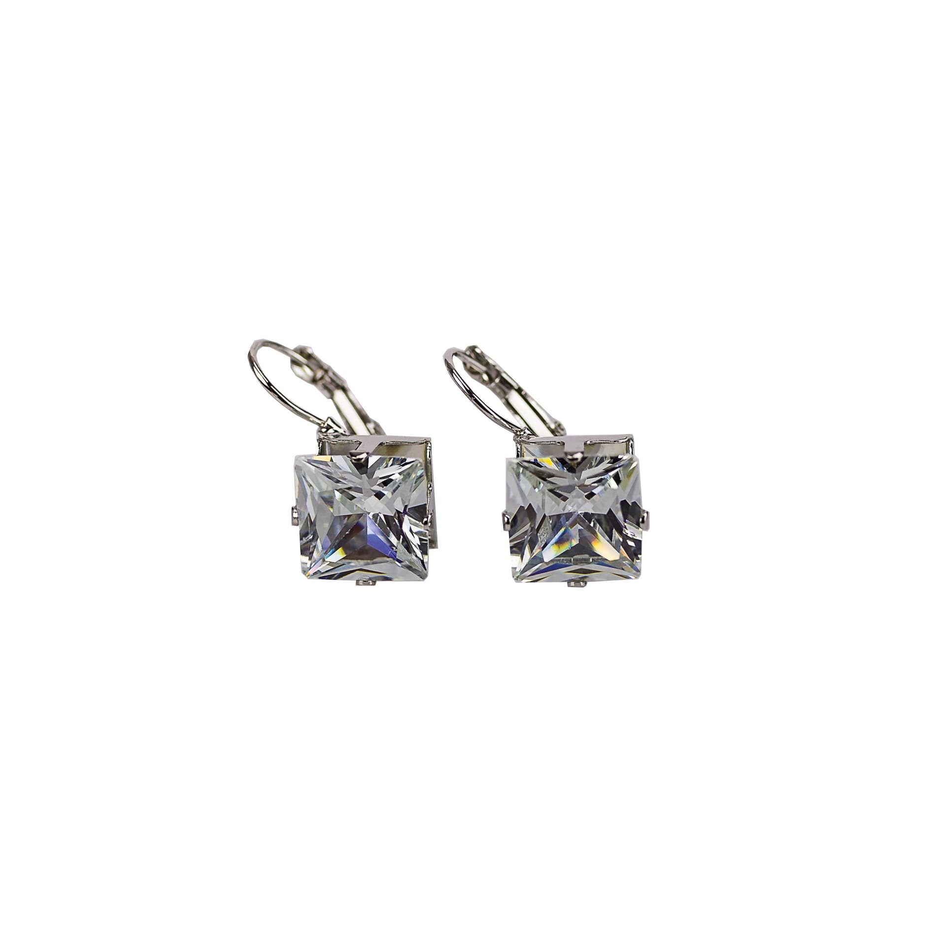 Princess Cut CZ Solitaire Earrings