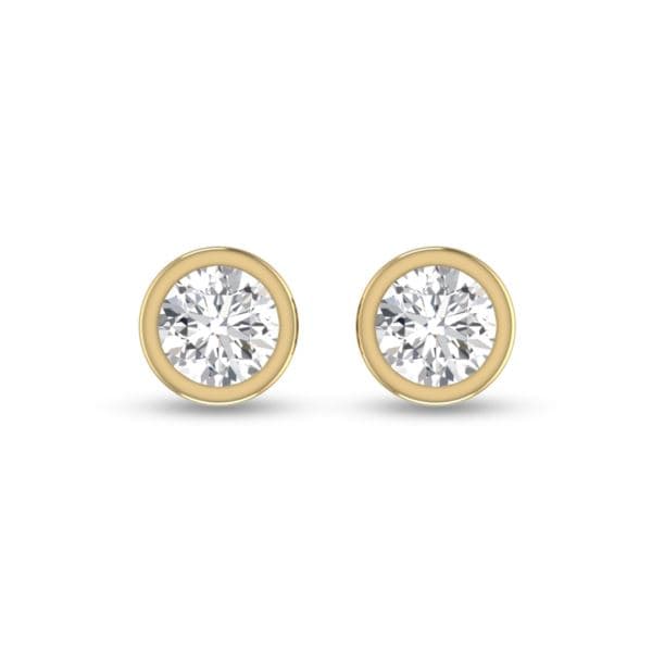 Bezel-Set Lab Grown Diamond Stud P-Back Size 0.50 TCW