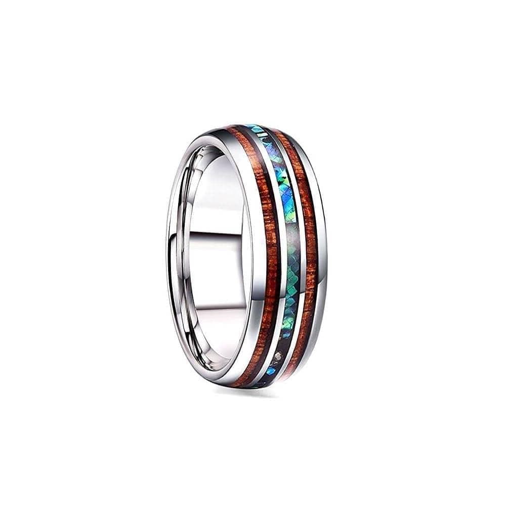 Argo - Stainless Steel & Koa Ring Size 11