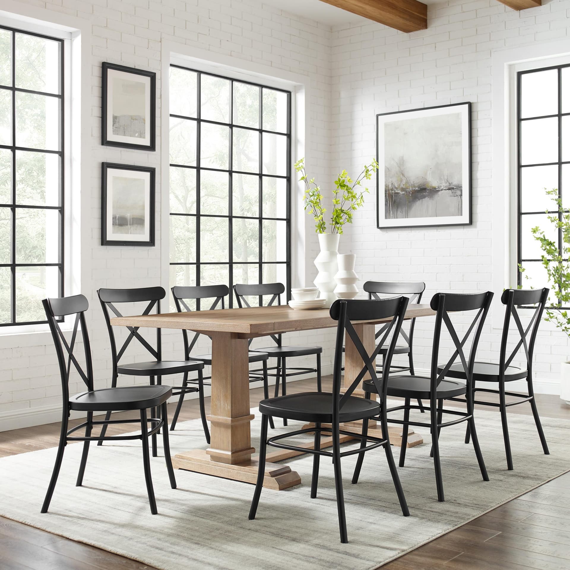 Joanna 9-Piece Dining Table Set For 8 W/Camille Chairs