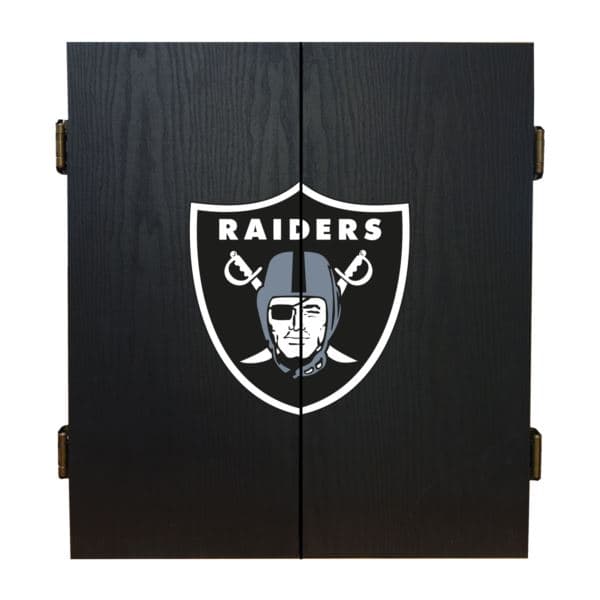 Las Vegas Raiders Dartboard Cabinet Set