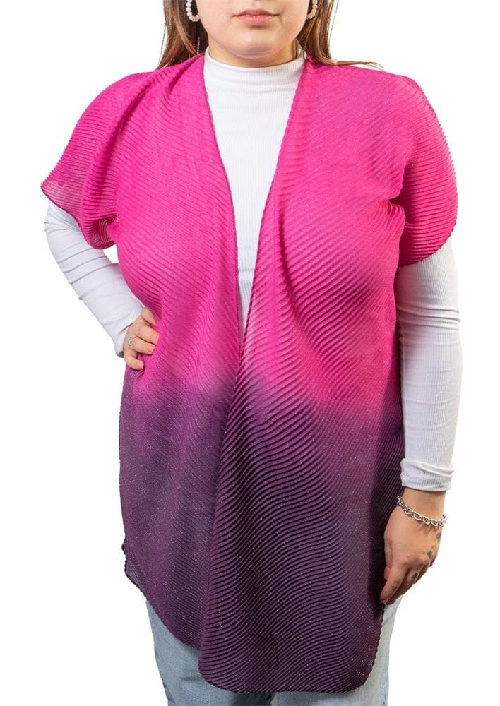 Ombre Pleated with Glitter Kimono
