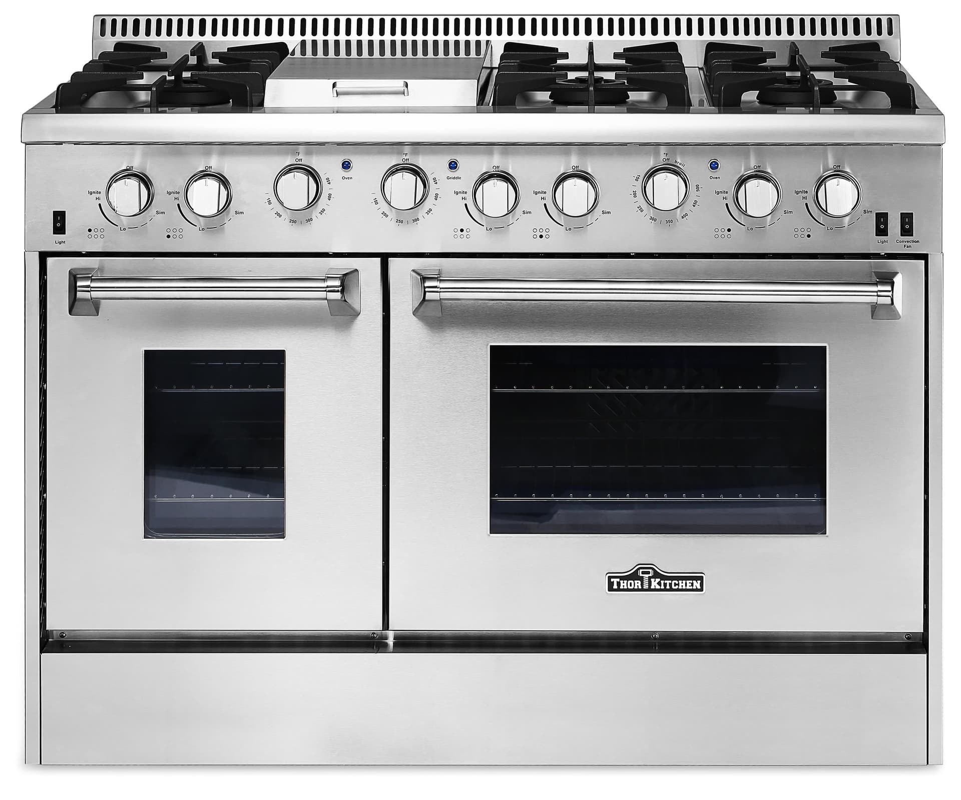 48" Professional 6 Burner Gas Range w/Griddle-Stainless Steel