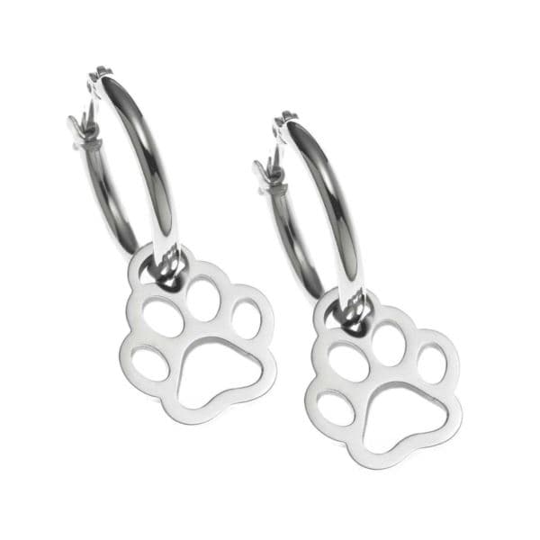 Joyful Sentiments Open Paw Print Hoop Earrings