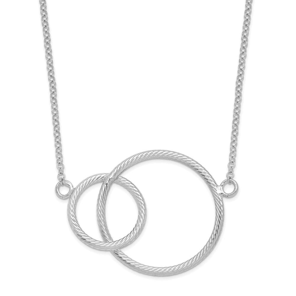 Sterling Silver Rhodium Intertwined Circles Necklace