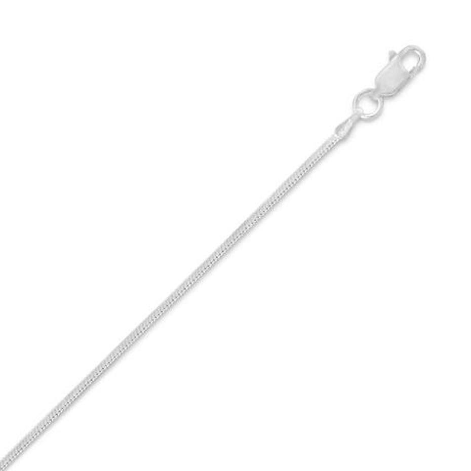 24" 1.3Mm Sterling Silver Square Chain w/ Lobster Clasp