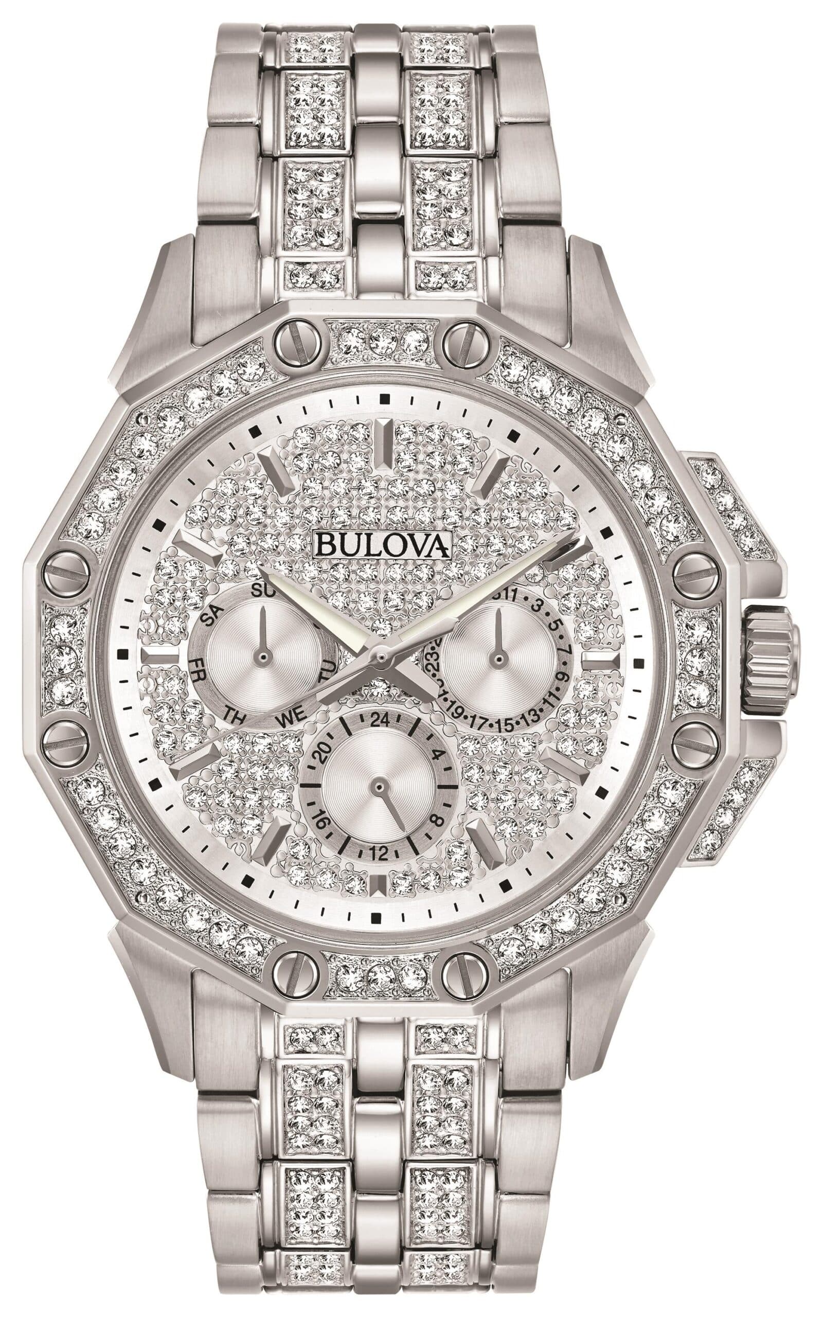Mens Octava Silver Swarovski Crystal Watch