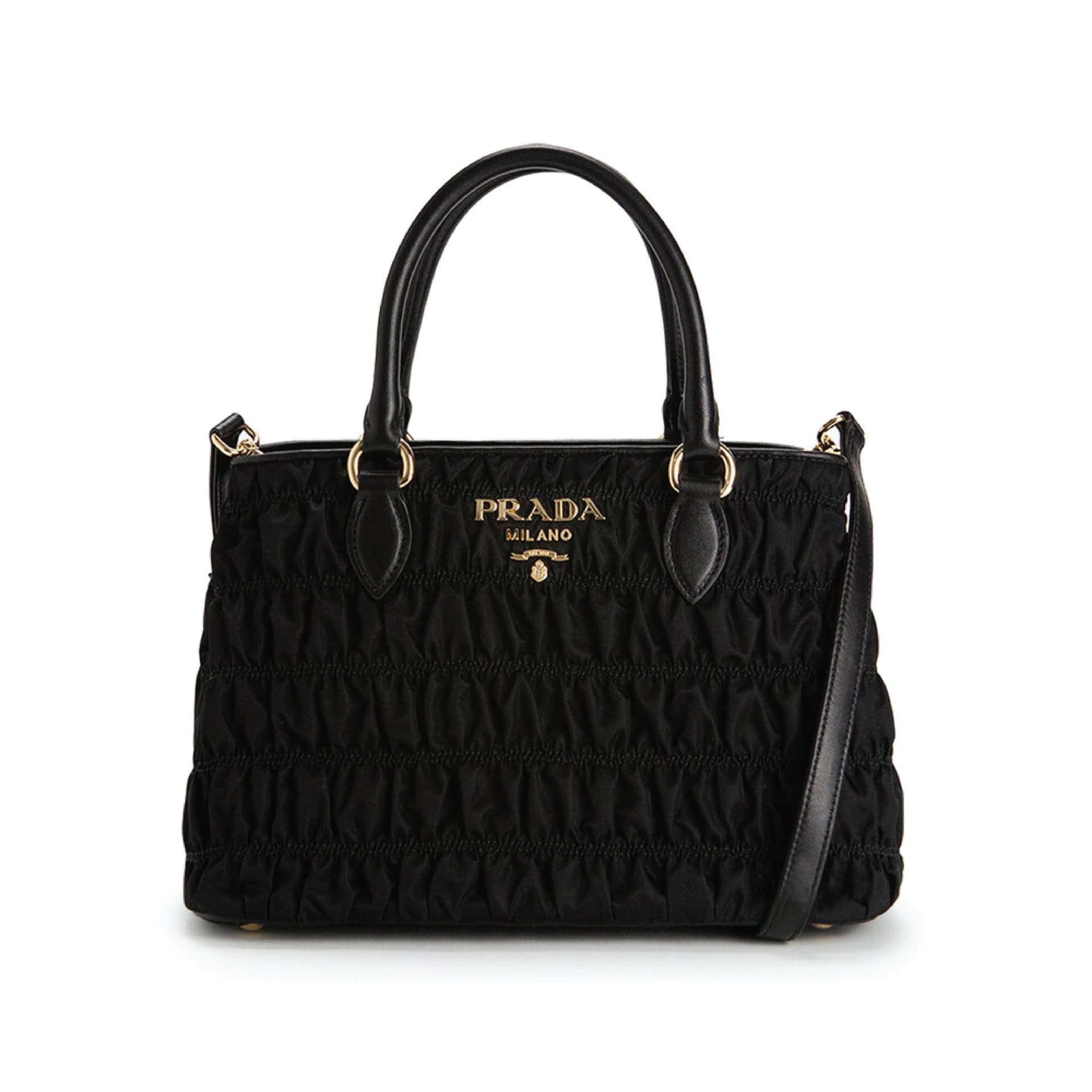 Tessuto Gaufre Nero 2-way Bag