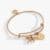 Horse Rope Textured Charm Bangle - Gold Finish