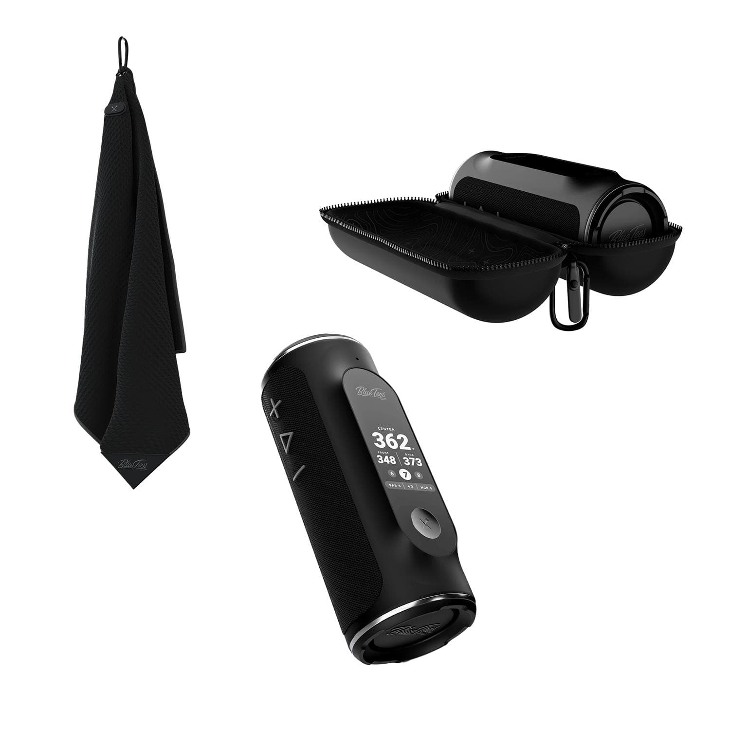 Blue Tees Speaker Bundle with Case and Towel - Black