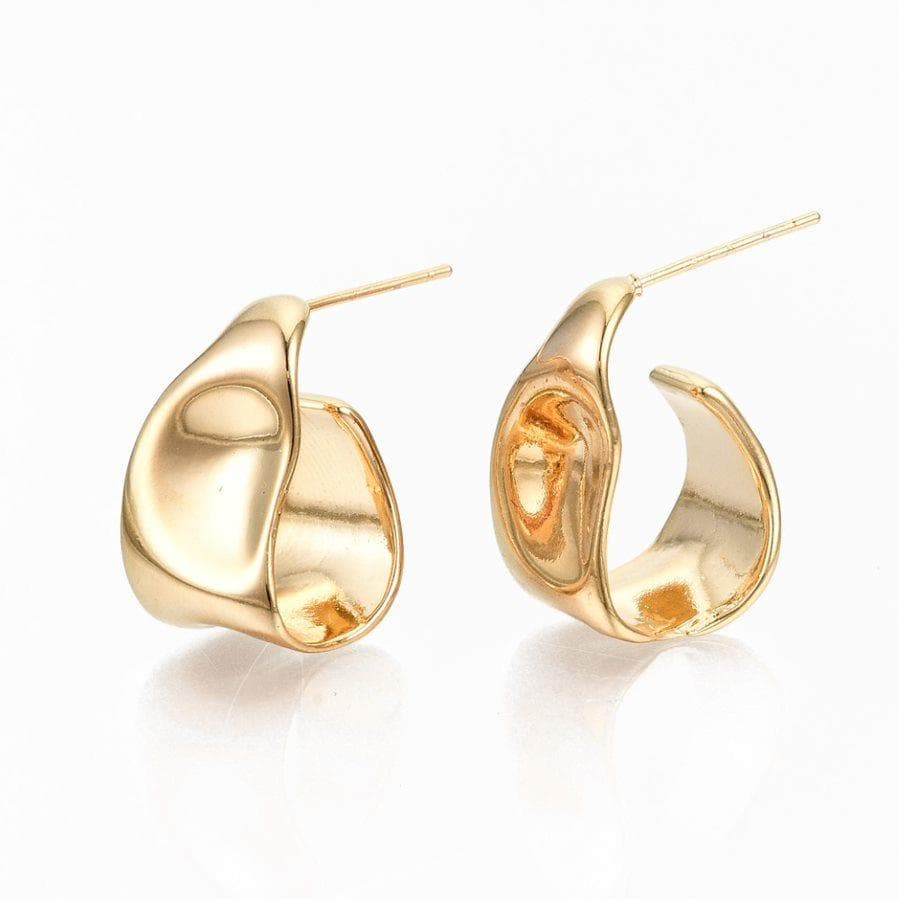 Gold Hammered Hoop Earrings