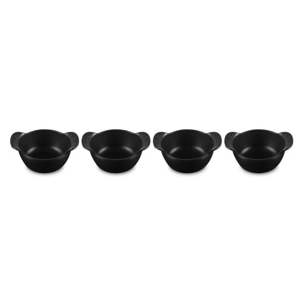 Set of 4 Gourmand Cast Iron Mini 0.3qt Cocottes Licorice